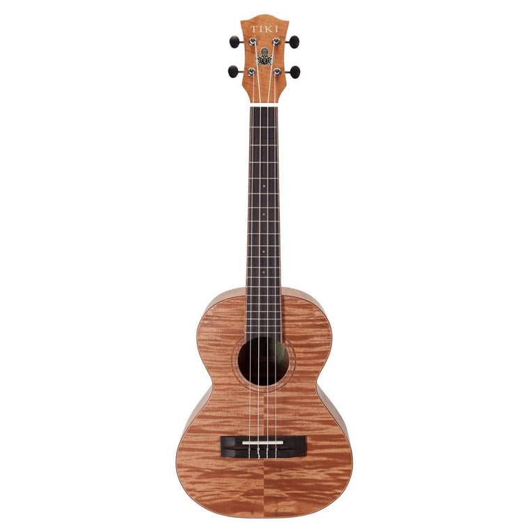 Tiki '2 Series' Mahogany Flame Top Tenor Ukulele with Gig Bag (Natural Satin)