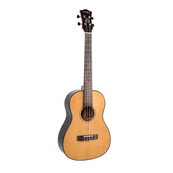 Tiki '22 Series' Spruce Solid Top Baritone Ukulele with Hard Case (Natural Gloss)