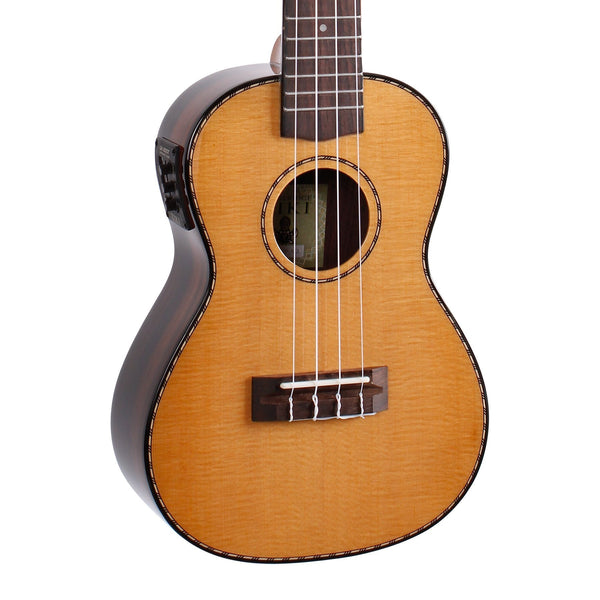 Tiki '22 Series' Spruce Solid Top Electric Concert Ukulele with Hard Case (Natural Gloss)