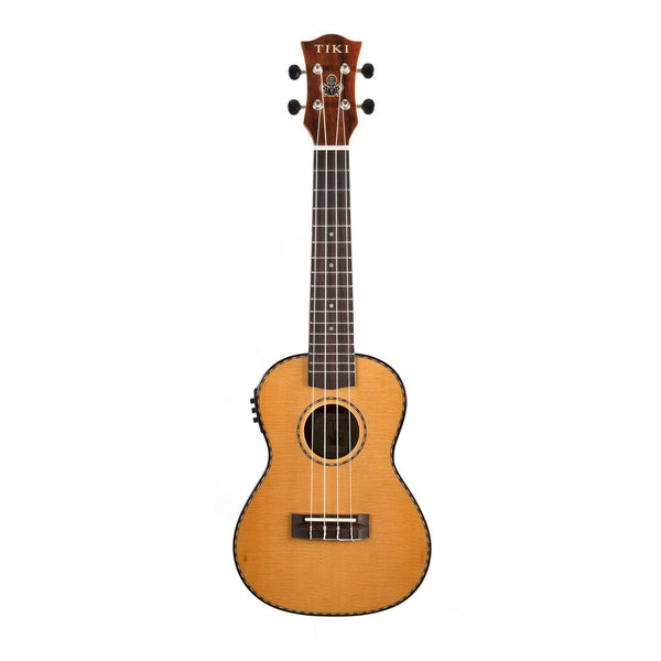 Tiki '22 Series' Spruce Solid Top Electric Concert Ukulele with Hard Case (Natural Gloss)-TSC-22P-NGL