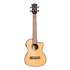 Tiki '22 Series' Spruce Solid Top Electric Cutaway Tenor Ukulele with Hard Case (Natural Gloss)-TST-22CP-NGL