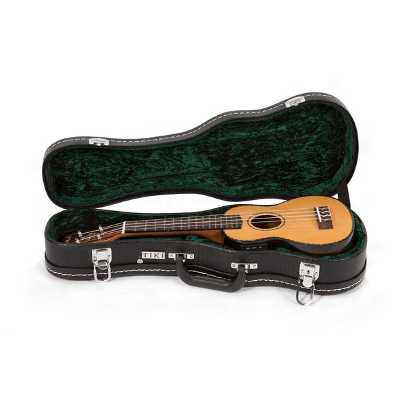 Tiki '22 Series' Spruce Solid Top Electric Soprano Ukulele with Hard Case (Natural Gloss)