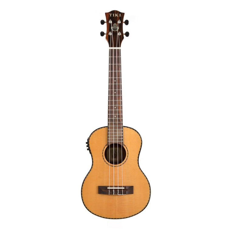 Tiki '22 Series' Spruce Solid Top Electric Tenor Ukulele with Hard Case (Natural Gloss)