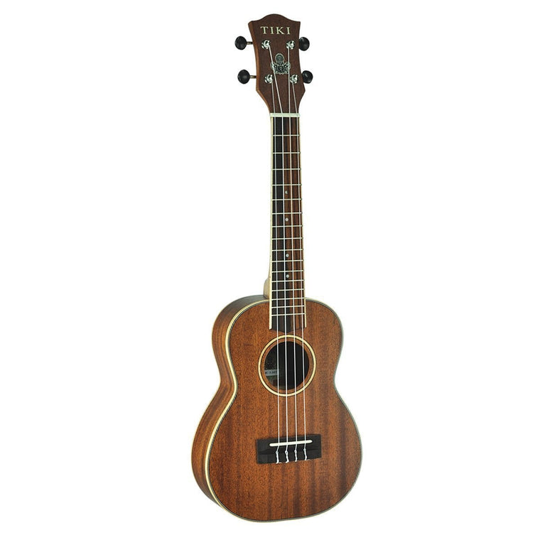 Tiki '5 Series' Mahogany Solid Top Concert Ukulele with Hard Case (Natural Satin)