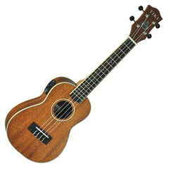 Tiki '5 Series' Mahogany Solid Top Electric Concert Ukulele with Hard Case (Natural Satin)