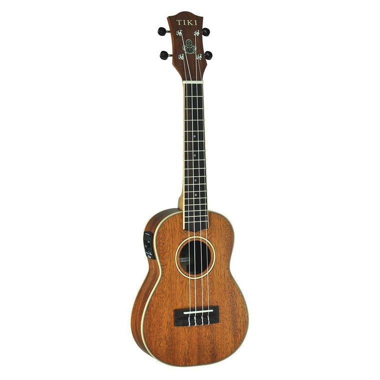 Tiki '5 Series' Mahogany Solid Top Electric Concert Ukulele with Hard Case (Natural Satin)