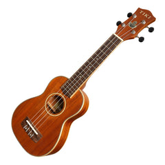 Tiki '5 Series' Mahogany Solid Top Soprano Ukulele with Hard Case (Natural Satin)