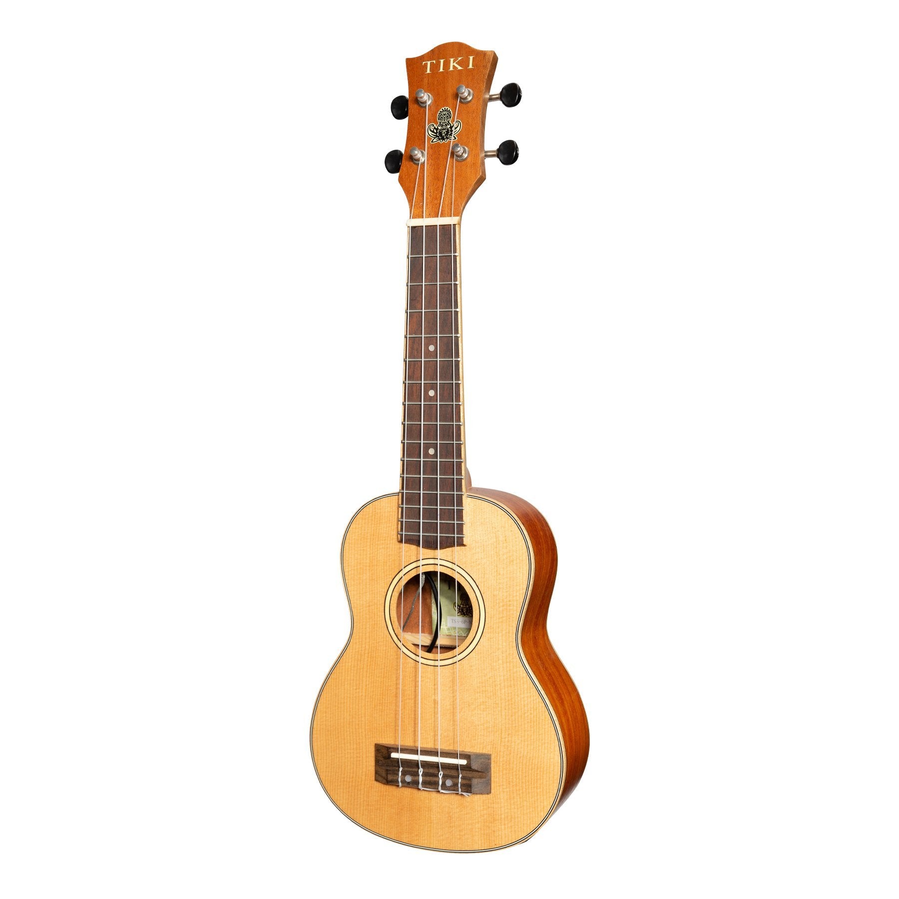 Tiki '6 Series' Spruce Solid Top Electric Soprano Ukulele with Hard Case (Natural Satin)-TSS-6P-NST