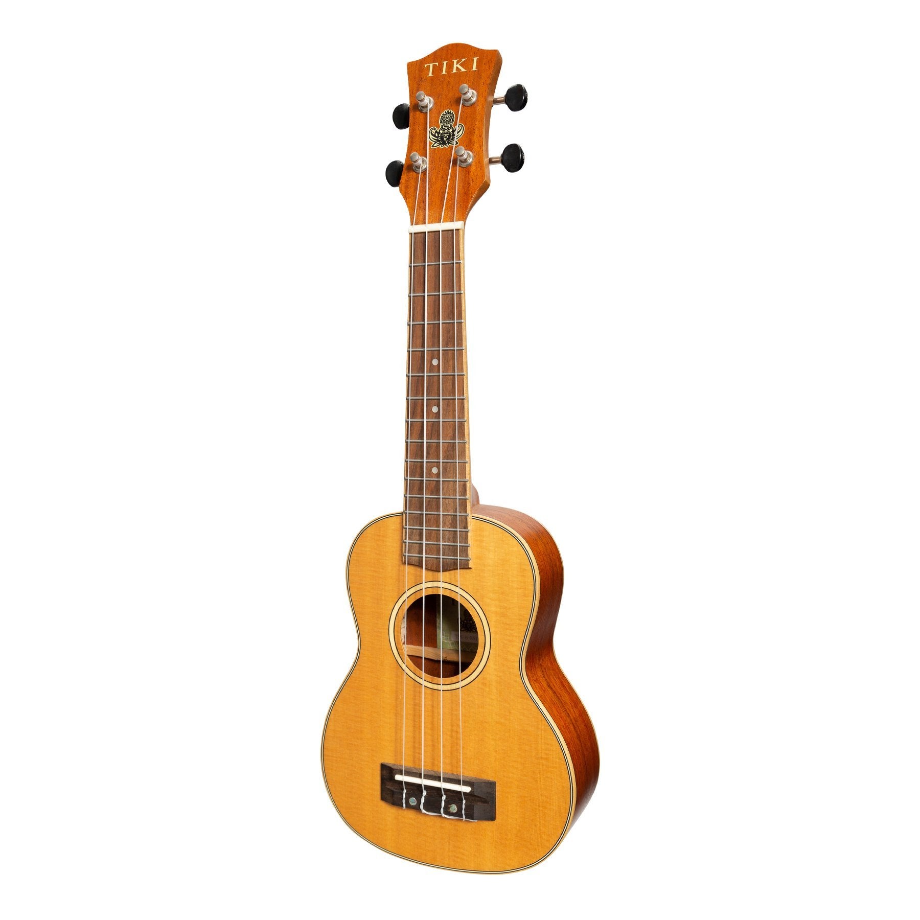 Tiki '6 Series' Spruce Solid Top Soprano Ukulele with Hard Case (Natural Satin)-TSS-6-NST