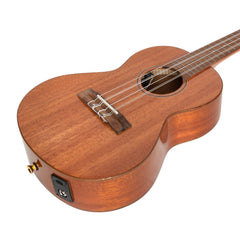 Tiki 6 String Mahogany Solid Top Electric Ukulele with Hard Case (Natural Gloss)