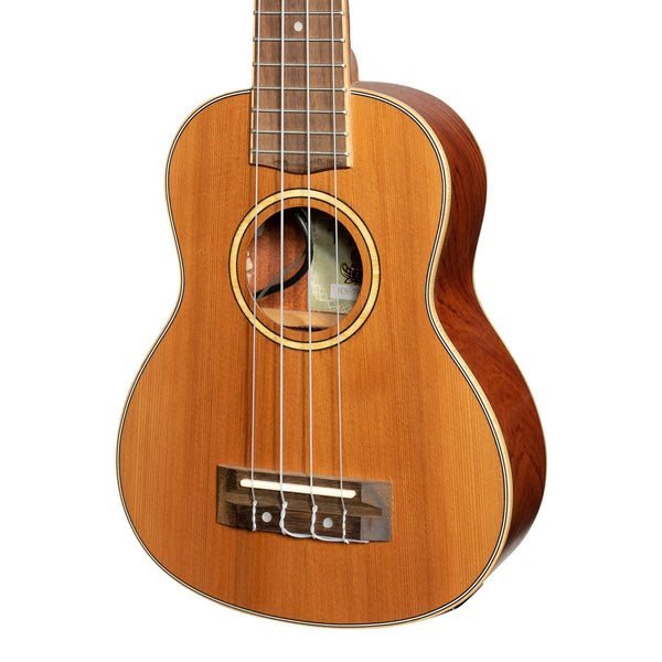 Tiki '7 Series' Cedar Solid Top Electric Soprano Ukulele with Hard Case (Natural Satin)