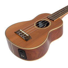 Tiki '7 Series' Cedar Solid Top Electric Soprano Ukulele with Hard Case (Natural Satin)