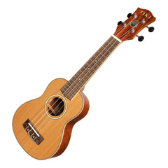 Tiki '7 Series' Cedar Solid Top Soprano Ukulele with Hard Case (Natural Satin)