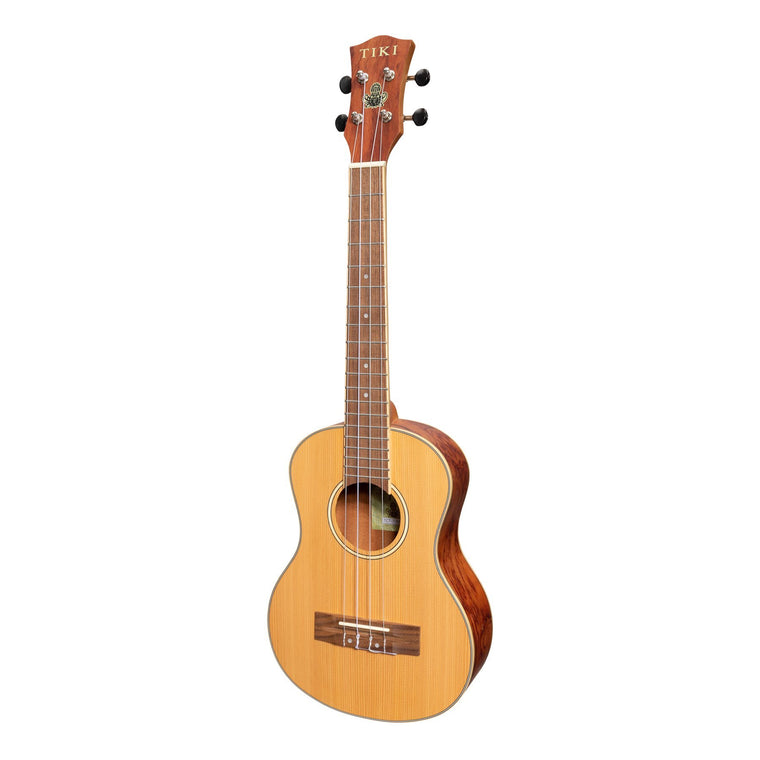 Tiki '7 Series' Cedar Solid Top Tenor Ukulele with Hard Case (Natural Satin)