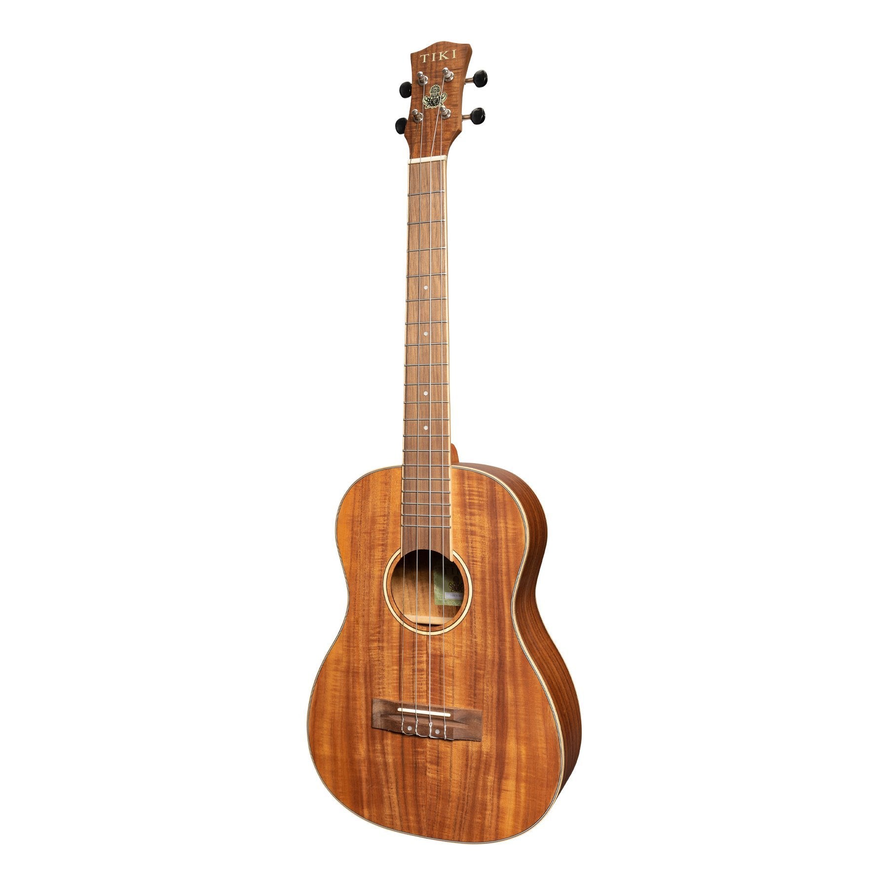 Tiki '9 Series' Koa Solid Top Baritone Ukulele with Hard Case (Natural Satin)-TKB-9-NST