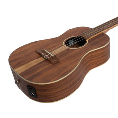 Tiki '9 Series' Koa Solid Top Electric Baritone Ukulele with Hard Case (Natural Satin)