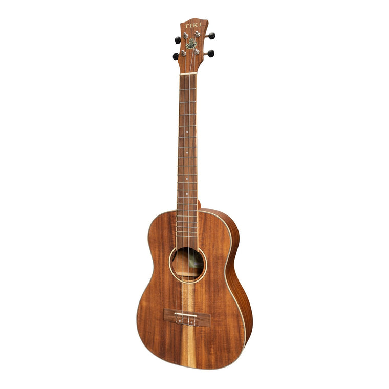 Tiki '9 Series' Koa Solid Top Electric Baritone Ukulele with Hard Case (Natural Satin)