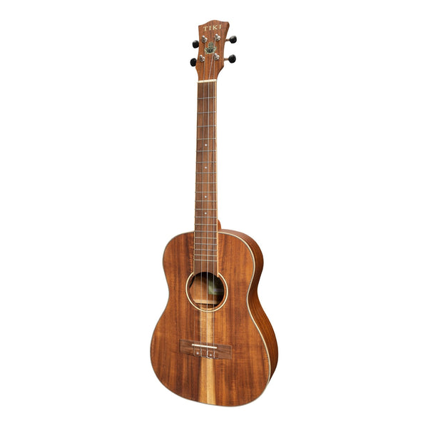 Tiki '9 Series' Koa Solid Top Electric Baritone Ukulele with Hard Case (Natural Satin)-TKB-9P-NST