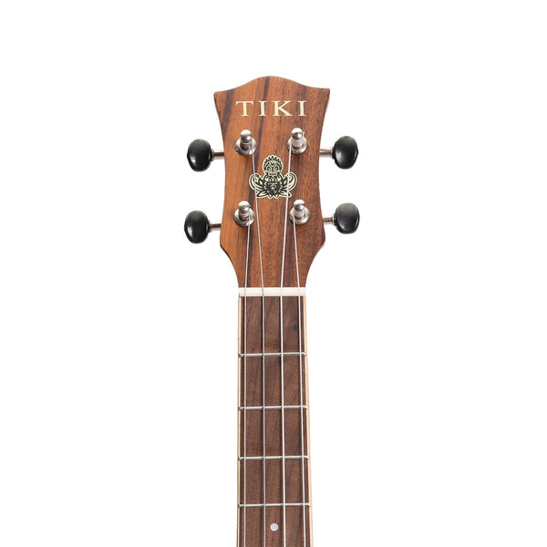 Tiki '9 Series' Koa Solid Top Electric Cutaway Baritone Ukulele with Hard Case (Natural Satin)