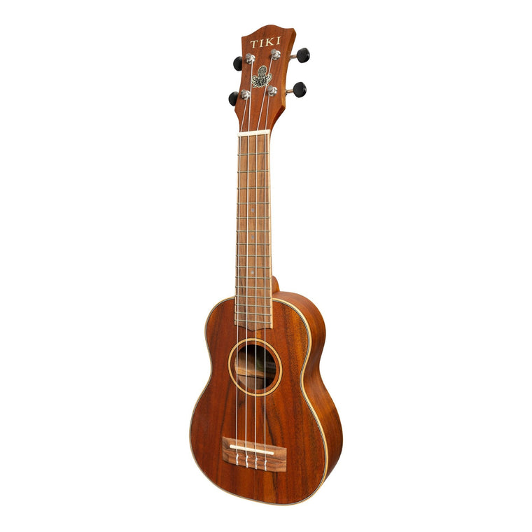 Tiki '9 Series' Koa Solid Top Soprano Ukulele with Hard Case (Natural Satin)