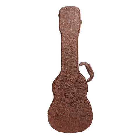 Tiki Deluxe Shaped Baritone Ukulele Hard Case (Paisley Brown)