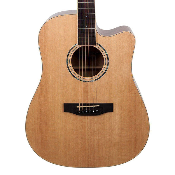 Timberidge '1 Series' Spruce Solid Top Acoustic-Electric Dreadnought Cutaway Guitar (Natural Gloss)