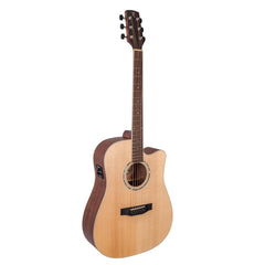 Timberidge '1 Series' Spruce Solid Top Acoustic-Electric Dreadnought Cutaway Guitar (Natural Satin)