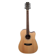 Timberidge '1 Series' Spruce Solid Top Acoustic-Electric Dreadnought Cutaway Guitar (Natural Satin)-TRC-1-NST