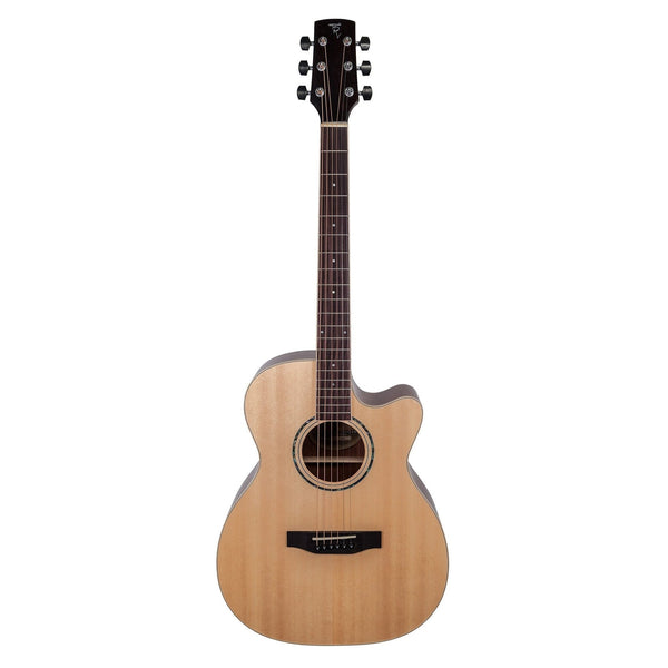 Timberidge '1 Series' Spruce Solid Top Acoustic-Electric Small Body Cutaway Guitar (Natural Gloss)-TRFC-1-NGL