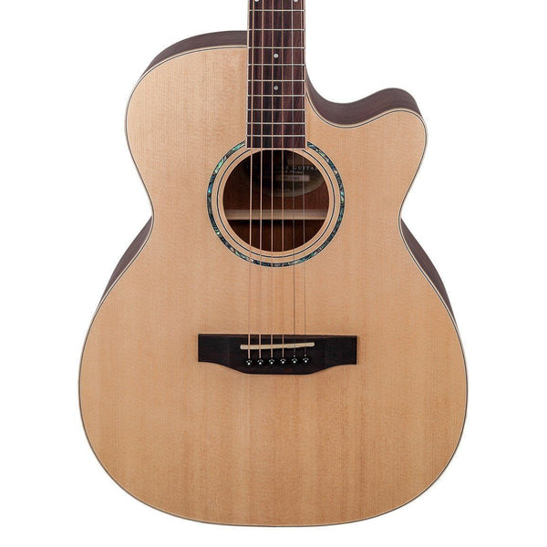 Timberidge '1 Series' Spruce Solid Top Acoustic-Electric Small Body Cutaway Guitar (Natural Satin)