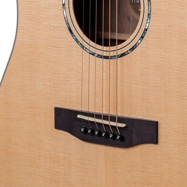 Timberidge '3 Series' Left Handed Spruce Solid Top Acoustic-Electric Dreadnought Cutaway Guitar (Natural Gloss)