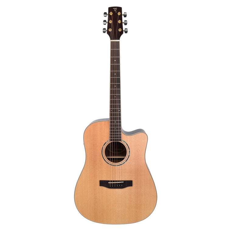 Timberidge '3 Series' Spruce Solid Top Acoustic-Electric Dreadnought Cutaway Guitar (Natural Gloss)