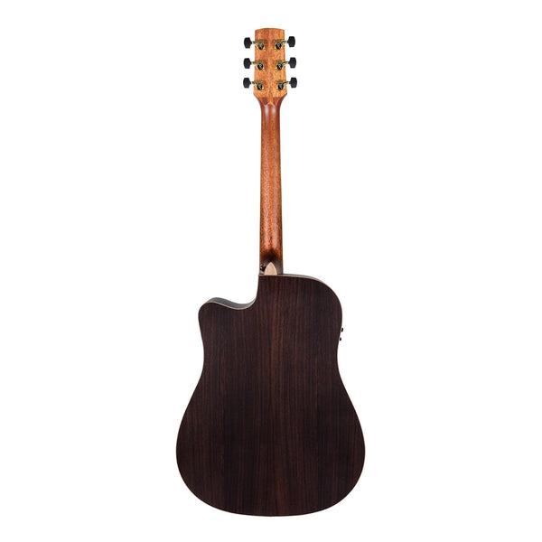 Timberidge '3-Series' Spruce Solid Top Acoustic-Electric Dreadnought Cutaway Guitar with 'Tree of Life' Inlay (Natural Satin)