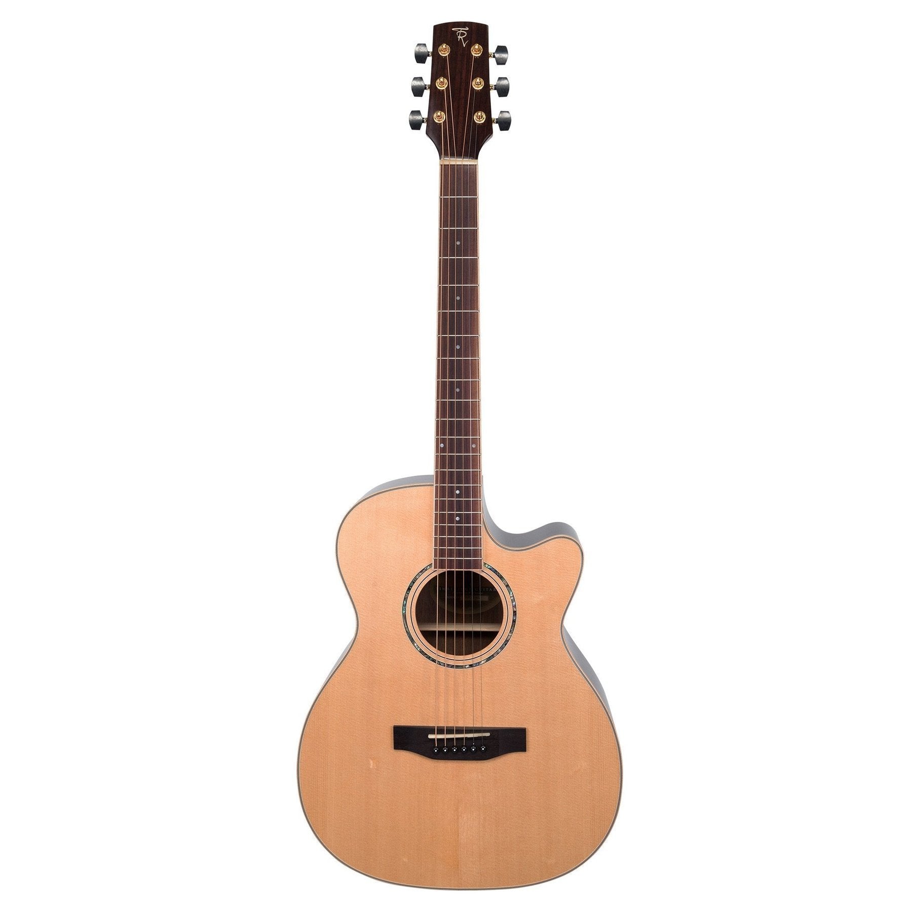 Timberidge '3 Series' Spruce Solid Top Acoustic-Electric Small Body Cutaway Guitar (Natural Gloss)-TRFC-3-NGL