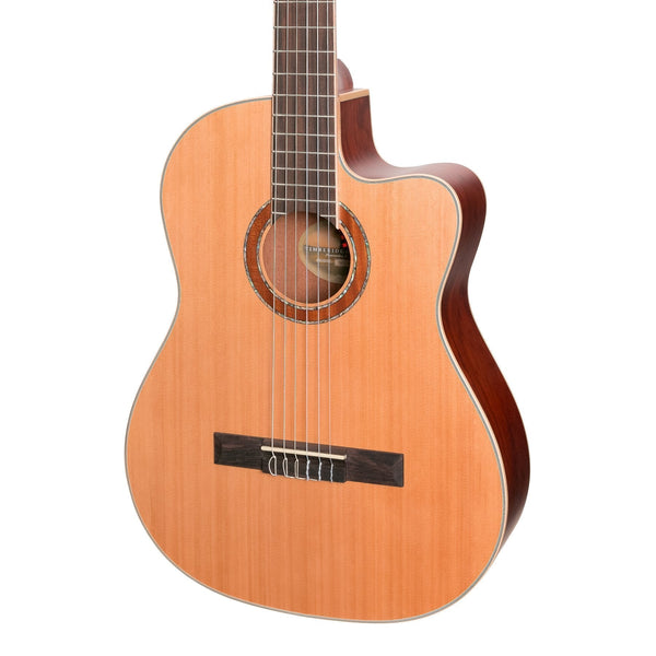 Timberidge '4 Series' Cedar Solid Top Acoustic-Electric Classical Cutaway Guitar (Natural Satin)