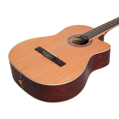 Timberidge '4 Series' Cedar Solid Top Acoustic-Electric Classical Cutaway Guitar (Natural Satin)