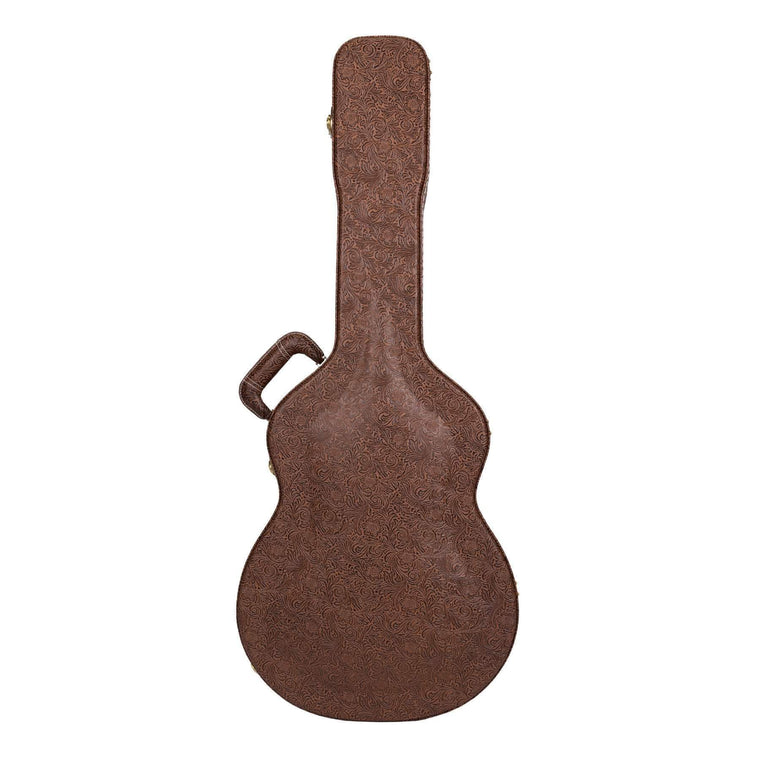 Timberidge Deluxe Shaped Small Body Acoustic Guitar Hard Case (Paisley Brown)