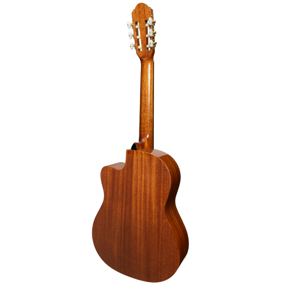 Timberidge 'Messenger Series' Mahogany Solid Top Acoustic-Electric Classical Cutaway Guitar (Natural Gloss)