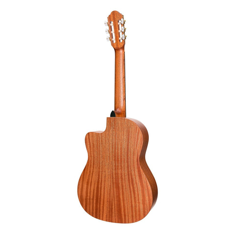 Timberidge 'Messenger Series' Mahogany Solid Top Acoustic-Electric Classical Cutaway Guitar (Natural Satin)