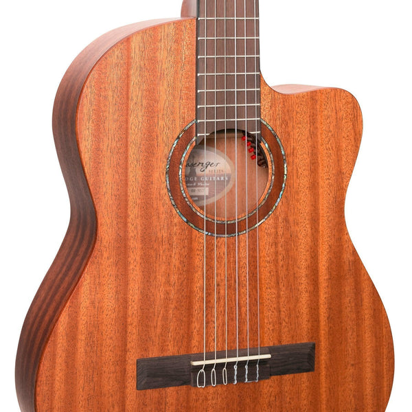 Timberidge 'Messenger Series' Mahogany Solid Top Acoustic-Electric Classical Cutaway Guitar (Natural Satin)